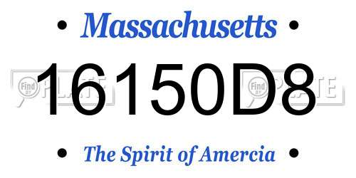 16150D8 Massachusetts License Plate