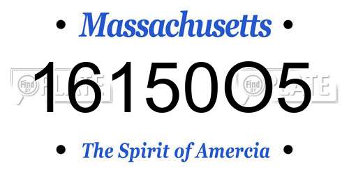 16150O5 Massachusetts License Plate
