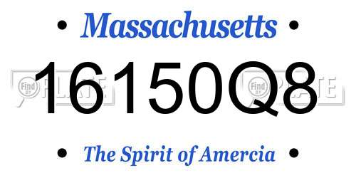 16150Q8 Massachusetts License Plate