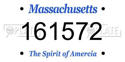 161572 Massachusetts License Plate