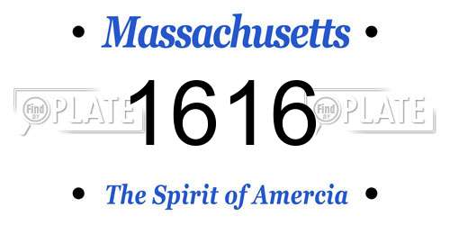 1616 Massachusetts License Plate