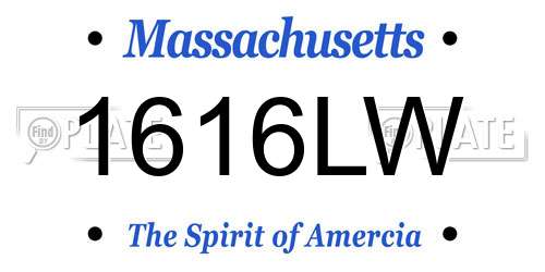 1616LW Massachusetts License Plate