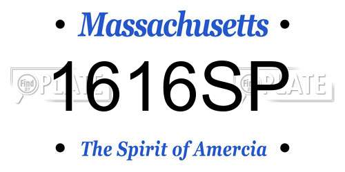 1616SP Massachusetts License Plate