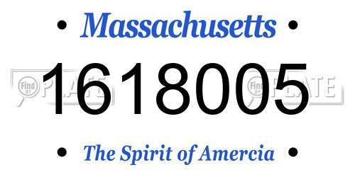 1618005 Massachusetts License Plate