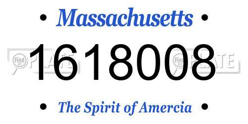 1618008 Massachusetts License Plate