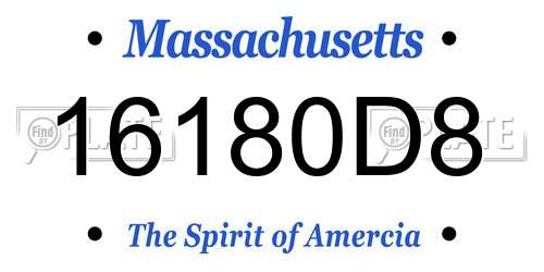16180D8 Massachusetts License Plate