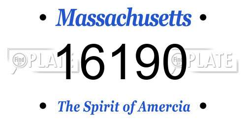 16190 Massachusetts License Plate
