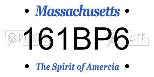 161BP6 Massachusetts License Plate