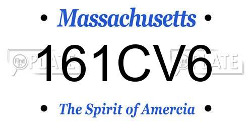 161CV6 Massachusetts License Plate