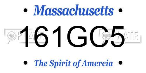 161GC5 Massachusetts License Plate