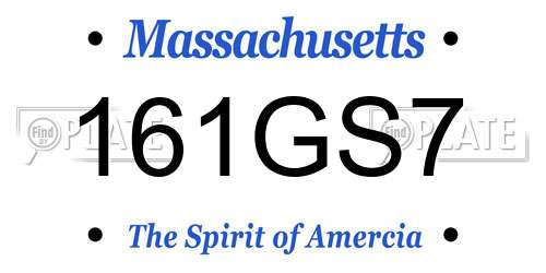 161GS7 Massachusetts License Plate