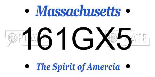 161GX5 Massachusetts License Plate