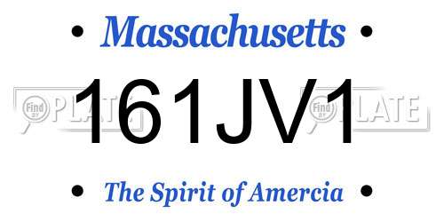 161JV1 Massachusetts License Plate