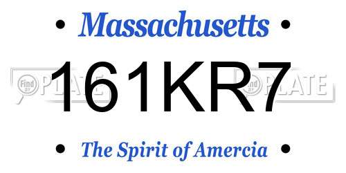161KR7 Massachusetts License Plate