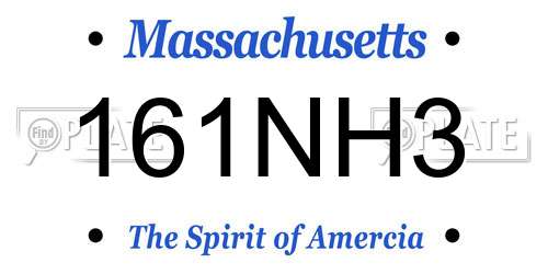 161NH3 Massachusetts License Plate