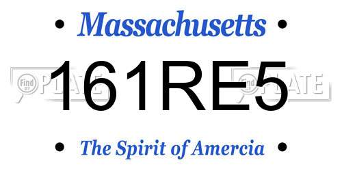 161RE5 Massachusetts License Plate
