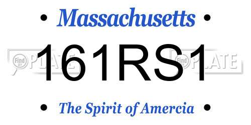 161RS1 Massachusetts License Plate