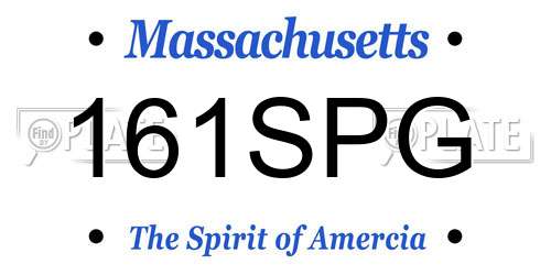 161SPG Massachusetts License Plate
