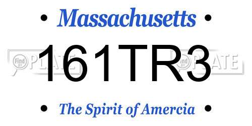 161TR3 Massachusetts License Plate