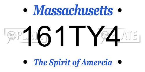 161TY4 Massachusetts License Plate