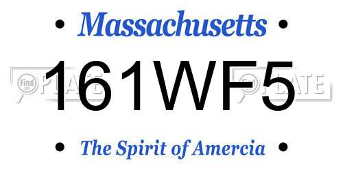 161WF5 Massachusetts License Plate