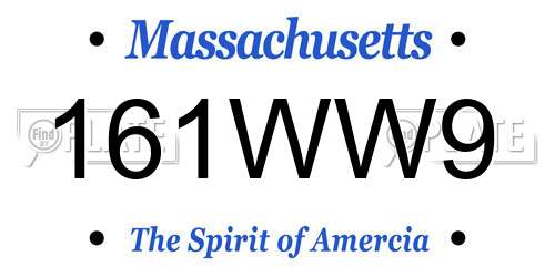 161WW9 Massachusetts License Plate