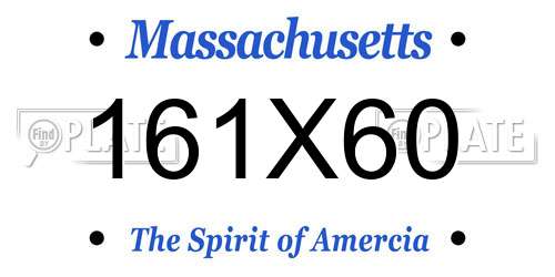 161X60 Massachusetts License Plate