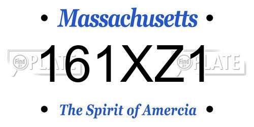 161XZ1 Massachusetts License Plate