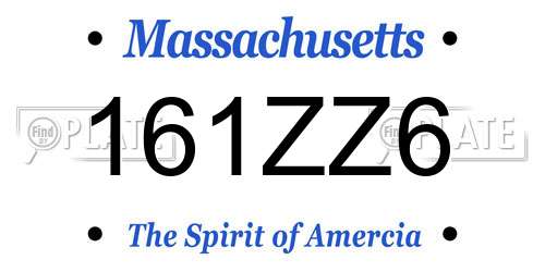 161ZZ6 Massachusetts License Plate