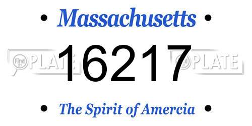 16217 Massachusetts License Plate