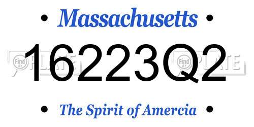 16223Q2 Massachusetts License Plate