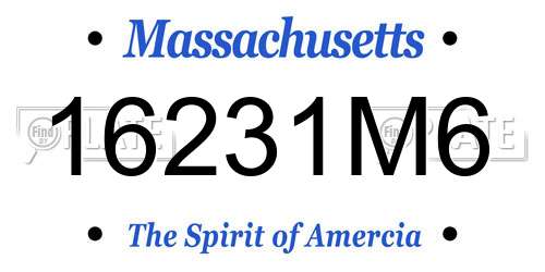 16231M6 Massachusetts License Plate