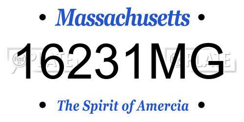 16231MG Massachusetts License Plate