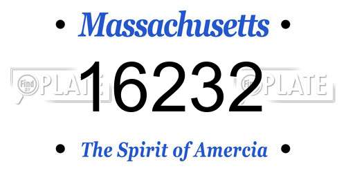 16232 Massachusetts License Plate