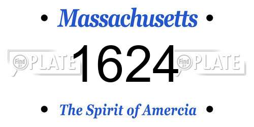1624 Massachusetts License Plate