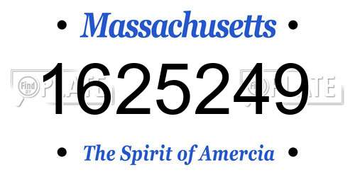 1625249 Massachusetts License Plate