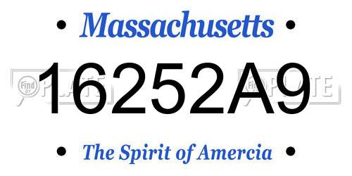 16252A9 Massachusetts License Plate