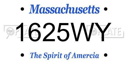 1625WY Massachusetts License Plate