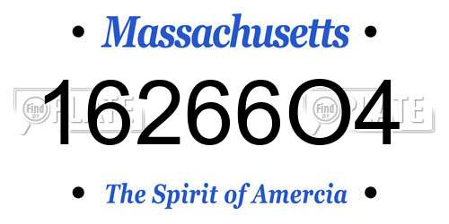 16266O4 Massachusetts License Plate