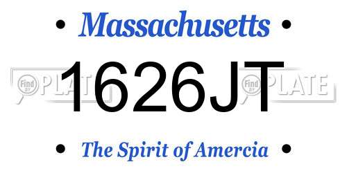 1626JT Massachusetts License Plate