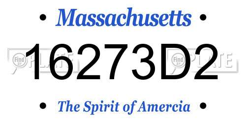 16273D2 Massachusetts License Plate