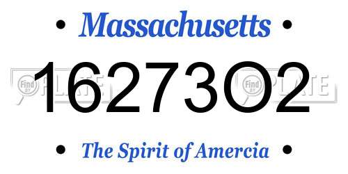16273O2 Massachusetts License Plate