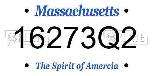 16273Q2 Massachusetts License Plate