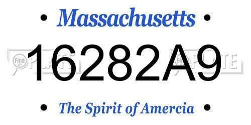 16282A9 Massachusetts License Plate