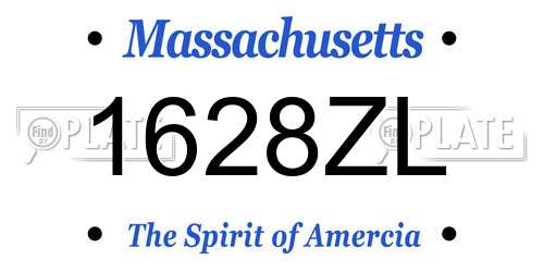 1628ZL Massachusetts License Plate