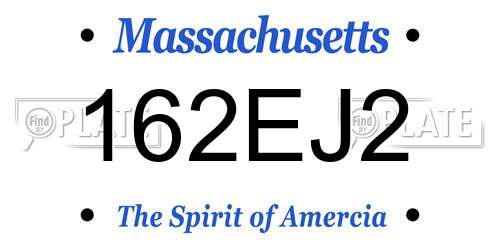 162EJ2 Massachusetts License Plate