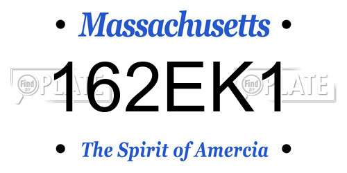 162EK1 Massachusetts License Plate