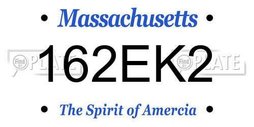 162EK2 Massachusetts License Plate
