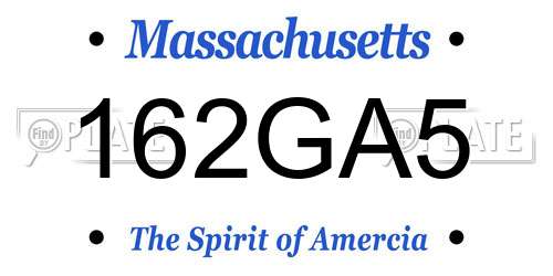 162GA5 Massachusetts License Plate