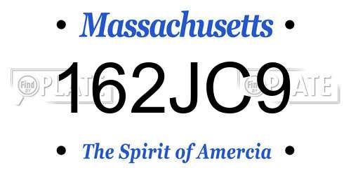 162JC9 Massachusetts License Plate